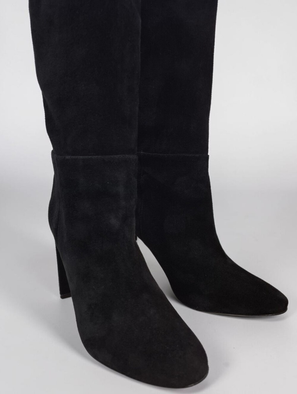 Schutz Austine Black Suede Over the Knee Boots 9 Block Heel Round Toe - Picture 9 of 16